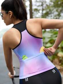 SHEIN In My Nature Women's Sleeveless Cycling Jersey - Summer Racing, MTB Fitted Tank Top - Purple - View 2