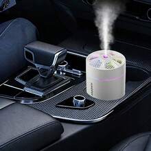 Humidificador de coche portátil USB con luz nocturna LED de 7 colores. Humidificador de aire mini para portavasos de coche, dormitorio, oficina y escritorio para aire fresco y húmedo - Multicolor - Ver 5