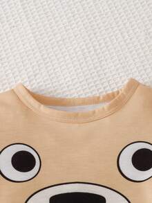 Baby Boy Cartoon Print Short Sleeve T-Shirt And Pants Pajama Set,Kids - Multicolor - View 4