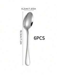 6pcs/12pcs/24pcs Stainless Steel Spoon For Home Kitchen And Restaurant,Kitchen,Christmas Gift,School Supplies - Silver - View 11
