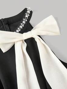 SHEIN MOD 黑色欧根纱吊带短裙 - 黑與白 - 查看 6