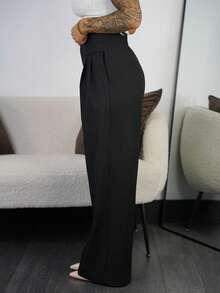 SAYEHFBABY ELEGANT COMMUTER STRUCTURED STRAIGHT LEG DRESS PANTS - Black - View 4