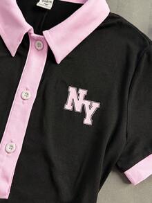 SHEIN 少女休闲简约学院风小马图案印花高领连体裤，适合秋冬季节，百搭风格，复古风、学院风、性感风、可爱风、Y2K风、椰子女孩风、波西米亚风、嬉皮风、音乐节 - 彩色 - 查看 4