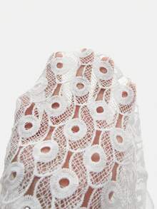 Maija Women's White Summer Boho Vacation Holiday Apricot Jacquard Fabric Round Neck Casual Comfortable Bohemian Style Vest, Island Resort - White - View 5