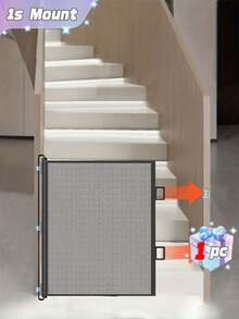 New Anti Cat Running Out Fence, No Need To Drill Holes, Retractable Pet Door Fence, Staircase Door Partition, Small Dog Fence, Cat Barrier - Multicolor - View 1