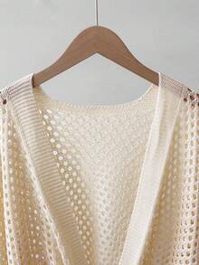 GlowEve Cárdigan de mujer con cuello en V hueco, lazo, suelto, versátil y sexy - Albaricoque - Ver 8