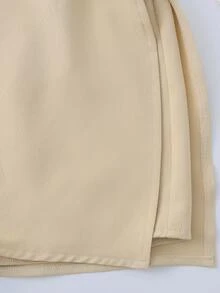 Franclia New Apricot High Waist Suit Skirt For Women, Spring/Summer - Khaki - View 5