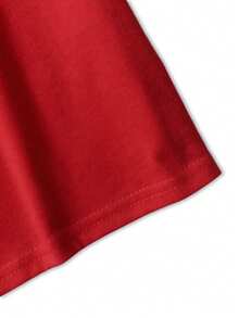 Manfinity Homme Plus Size Men's Letter Embossed Round Neck Casual Short Sleeve T-Shirt - Red - View 4