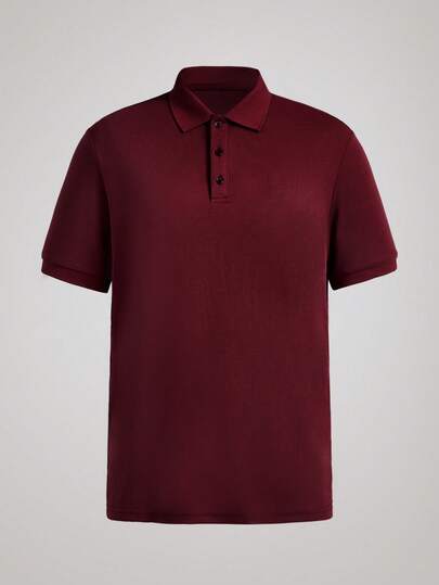 Officeau 男士休闲纯色短袖 Polo 衫，夏季