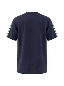 Adidas Essentials Men's 3-Stripes Single Jersey Navy Blue - Navy Blue - View 2