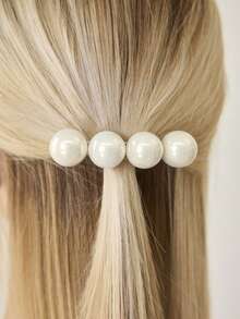 MOTF PREMIUM 2PCS FAUX PEARL FRENCH CLIP HAIR CLIPS CLAW CLIPS HAIR CLAWS HAIR BARRETTES - Beige - View 7