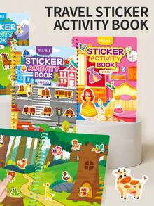 Princess Farm Animals Vehicles Reusable Sticker Book Waterproof Double Sided Design Cognitive Learning Activity For Kids 3+ Travel Friendly Play Christmas Stocking Fillers Holiday Gift Ideas Must Haves - Multicolor - View 1