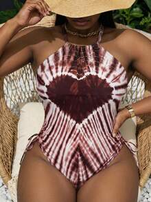 Vaytide 大码连体泳衣，休闲简约印花设计，女士款 - 彩色 - 查看 1