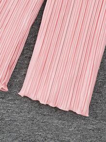 SHEIN Mono ajustado sin mangas con volantes, estilo de vacaciones para niñas 2026 - Albaricoque - Ver 5