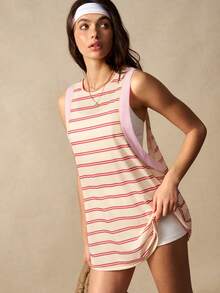 VARSIVA Women Striped Backless Casual Fitness Sports Tank Top - Multicolor - View 3