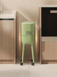 大容量厨房垃圾桶，纤薄奢华设计，按压式桶盖，无需弯曲，带轮，适用于厨房缝隙狭窄区域 - 彩色 - 查看 8