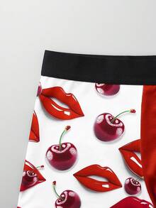 Notgurli Herren Unterhosen Shorts mit buntem Lippen-Muster, modisch bequeme Sport Lässig Boxershorts - Verschiedenfarbig - Übersicht 4