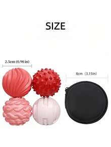 4/8PCS Magnetic Silicone Ball Set Textured Fidget Toys Assorted Colors Black Green Pink Purple Stress Relief For Office Classroom Company All Year Use - New model - View 8