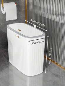 1 szt. Smukły kosz na śmieci z pokrywką, idealny do łazienki i wąskich przestrzeni, lekki, luksusowy kosz na śmieci z nacięciem, kuchnia, łazienka, dom, artykuły gospodarstwa domowego - Wielokolorowe - Zobacz 18