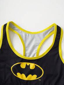 BATMAN X SHEIN Women's Cartoon Print Camisole And Briefs Set - Black - View 3