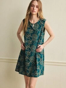 Écloséra New Arrival Spring/Summer Sleeveless Midi Loose Dress For Women - Multicolor - View 4