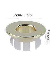 1/5Pcs Antique Style Sink Overflow Cover, Decorative Basin Overflow Hole Cap For Bathroom Wash Basin - Gold - View 4