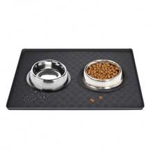 1个硅胶爪印宠物餐垫 - 黑色 - 查看 7