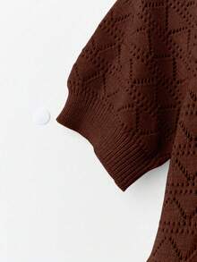 Breezaya Women's Solid Color Round Neck Short Sleeve Top And Drawstring Waist Shorts Casual Knit 2-Piece Set - Chocolate Brown - View 7