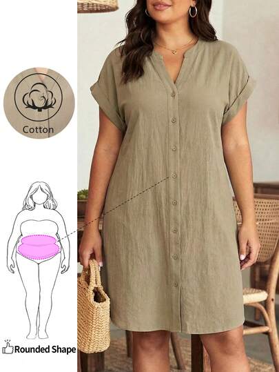 Enliva 大码女式连衣裙，纹理宽松A字连衣裙