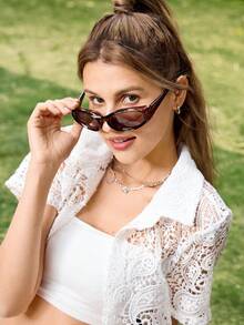 Oval Sporty Futuristic Y2K Style Fashion Glasses, Fashion Versatile Casual PC (Polycarbonate) Fashion Glasses, All Season - Multicolor - View 12