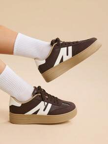 CUCCOO EASI 2026新款女鞋运动休闲鞋流行厚底女鞋 - 棕色2 - 查看 6