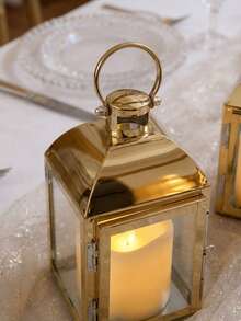 Cirelle European-Style Windproof Glass Candle Holder - Stainless Steel Lantern For Outdoor & Indoor, Elegant Wedding Table Decor - multicolor - View 3