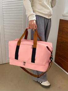 女士旅行手提包 大容量 周末旅行 过夜行李 可套在手提箱上 配有可拆卸肩带 防水 轻便 适合健身、游泳、瑜伽、徒步、运动 随身携带 - 彩色 - 查看 12