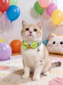 PETSIN 1 chiếc vòng cổ hoa nơ cho thú cưng, vòng cổ cho mèo, vòng cổ cho chó, điều chỉnh được chu vi cổ, phụ kiện thú cưng, quà tặng ngày lễ, đồ dùng cho thú cưng - Nhiều màu - Xem 9