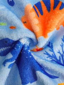 SHEIN 男婴卡通恐龙印花短袖连帽泳衣 - 彩色 - 查看 7