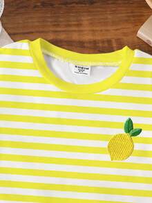 1件女童数码印花短袖圆领T恤，春夏款 - 彩色 - 查看 4