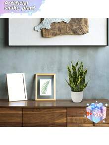 人造虎尾兰盆栽，仿真虎尾兰（Sansevieria Trifasciata）植物，白色花盆，热带仿真虎尾兰，适合家居、办公室、房间室内装饰，乔迁礼物。 - 綠色 - 查看 2