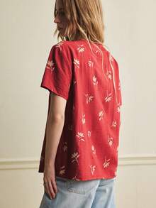 Écloséra 新款V领修身短袖女式衬衫，春夏款 - 彩色 - 查看 6