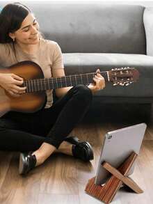 1pc Handmade Wooden Cookbook Stand, Rustic Farmhouse Recipe Book Holder For Kitchen Countertops And Cabinets! - Brown - View 9