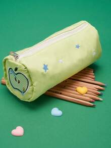 1Pc Green Apple Pencil Case Small Cute Highly Attractive Cosmetic Bag Large Capacity Simple Student Stationery Storage Bag - Single Piece - View 1