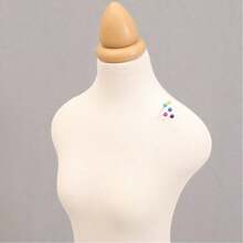 1pc Mini Sewing Human Form Mannequin With Square Base, Clothing Display Teaching Props - Beige - View 3