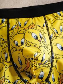 LOONEY TUNES X SHEIN Men's Boxer Briefs For Daily Wear - Yellow - View 3
