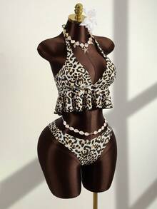 Zestiva 2026 New Sexy Leopard Print Backless Bikini Swimsuit For Women - Multicolor - View 5