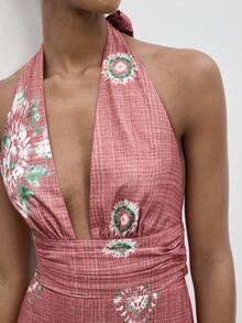 Maija Đầm mùa hè gợi cảm dành cho nữ, kiểu dáng xoắn ốc, in họa tiết tie-dye, hở lưng, thắt nút và nhún eo. - Nhiều màu - Xem 7