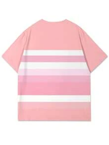 Manfinity Homme 男士休闲条纹骑士印花圆领短袖T恤 - 彩色 - 查看 4