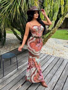 SHEIN SXY 性感网纱透视蕾丝边连衣裙 - 彩色 - 查看 5