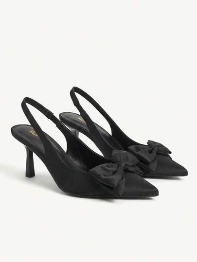 CUCCOO CHICEST Bow Decor Fashionable High Heels Slingback Shoes For Summer Graduation Heels Prom Heels Vacation Shoes Summer Summer Shoes Summer Break Easter For Christmas Elegant Shoes Wedding Shoes Summer Shoes Bride Shoes