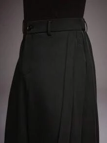 STYNVO 男士纯色直筒宽松休闲裤，带口袋，黑色阔腿裤，设计师款高腰裤，阔腿裤，黑色正装裤，黑色裤子 - 黑色 - 查看 5