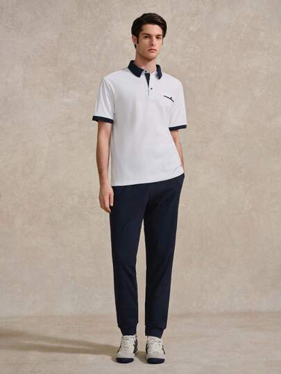 Courvante Men's Casual Commuter Polo Shirt & Drawstring Pants Set Tenniscore