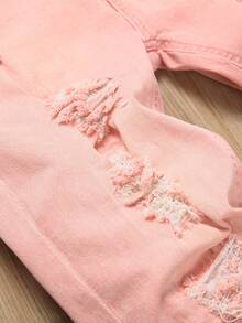 Manfinity LEGND Men's Casual Distressed Slim Fit Denim Jeans - Pink - View 4